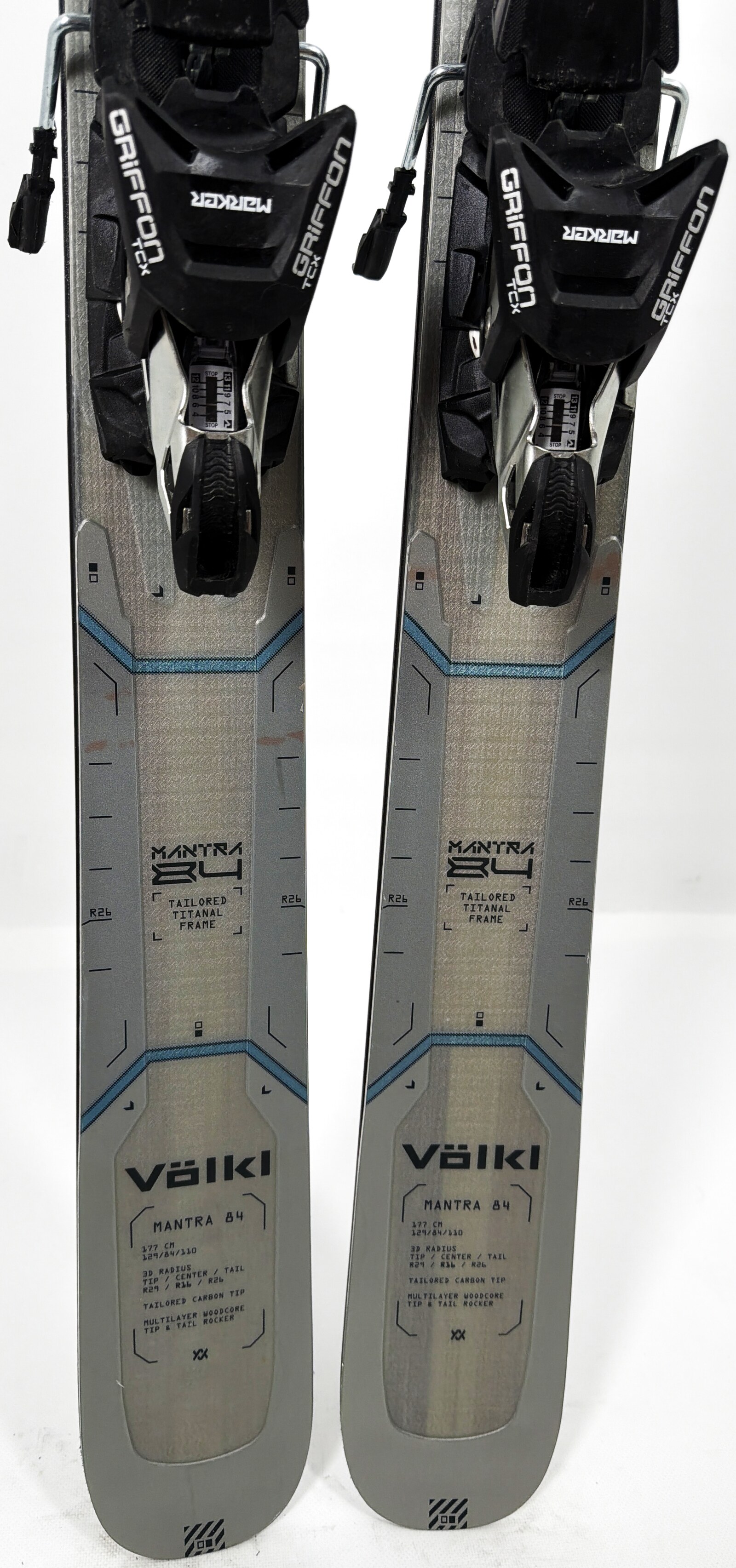 2026 Volkl Mantra 84 177cm Used Demo Skis w Bindings - Powder7